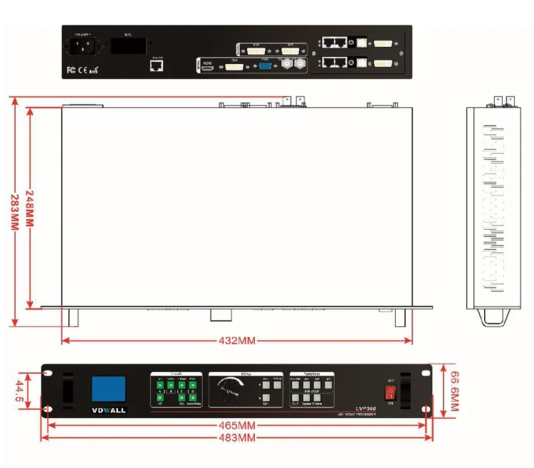 Высокая экономичность VDWALL LVP300 Led HD видео процессор поддержка точек 1920x1080P и 2xDVI выход
