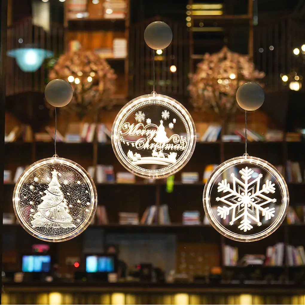 

3D Christmas Light Outdoor Led Decoration Christmas Light Hanging Lamp Layout Window New Year 2021 Decor For Living Room Bedroom