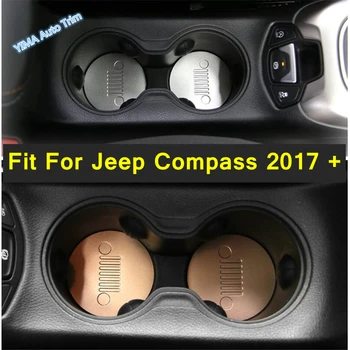 

Lapetus Front Water Cup Holder Drinks Holders Mat Pad Cover Trim Fit For Jeep Compass 2017 2018 2019 2020 Metal Accessories