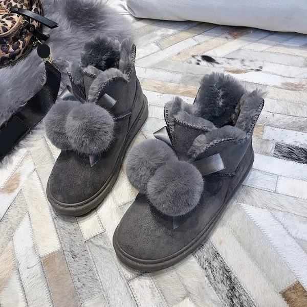 Зимние ботинки; Женская обувь в австралийском стиле; ботинки на плоской подошве; женские ботинки с круглым носком на низком каблуке со шнуровкой; женские зимние - Цвет: 2