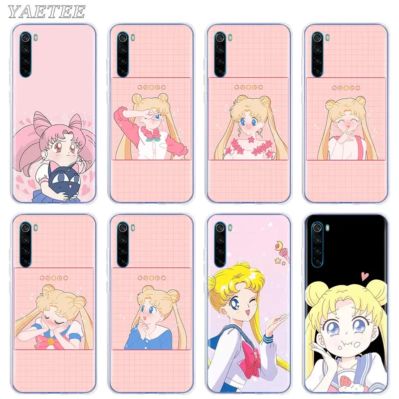 

Silicone Case For Xiaomi Redmi Note 9 9S 8 Pro 8T 7 Redmi 9 9A 9C 8 8A 7 7A 6 Ultra Thin Clear Back Shell Cover Sailor Moon