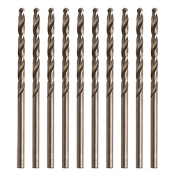 10Pcs 1/1.5/2/2.5/3/3.5/3.5/4/4.5/5mm M35 Round Shank HSS-Co Cobalt Twist Drill Spiral Drill Bit