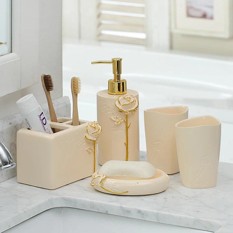 Креативный Европейский свадебный набор из пяти предметов для ванной комнаты, набор для мытья зубов, набор для мойки