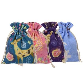 

Cute Party Gift Bag Set Packaging Festival With Clip DIY Portable Cotton Cloth Christmas Countdown Candy Storage Holiday