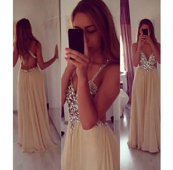 

Backless Crystal Evening Dress 2019 Formal Dress Women Elegant Evening Party Dress Evening Dresses Long Formal Gown For Women