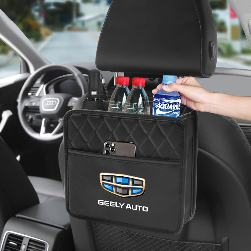 Car Seat Back Organizer Bag Leather Multi Function Storage For Geely Atlas SUV Boyue Borui Coolray Emgrand NL3 EX7 X7 EC7 GX | Автомобили