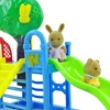 Forest Family Playground 1:12 Brown Bear Rabbit Panda Dollhouse Miniature Scene Slide Seesaw Swing Doll House Girl Toy Gift 2