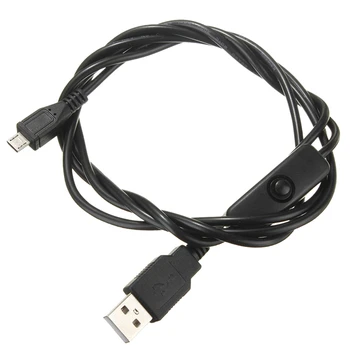 

Micro-USB Charger Charging Power Cable with ON/OFF Switch for Raspberry Pi Samsung Black