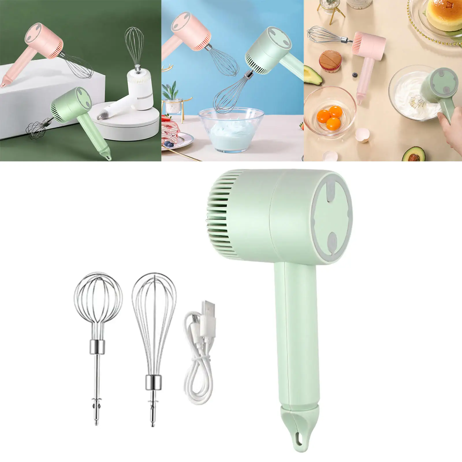 Electric Hand Mixer Battery Operated 20W Mini Lightweight Portable Drink  Mixer Foam Maker Blender for Cake Butter Baking Cooking - AliExpress