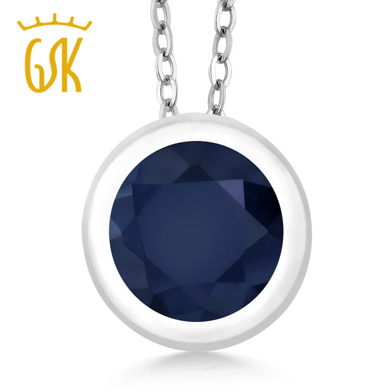 Женское ожерелье с подвеской GemStoneKing круглые драгоценные камни из серебра 925