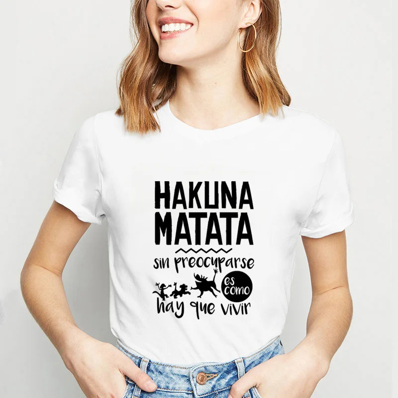 HYY-WTQ9151 ZOGANKIN Акуна Матата футболка женская летняя футболка-топ мультфильм печати топы, футболки милый женский футболка каваи футболки Harajuku - Цвет: HYY-WTQ9151
