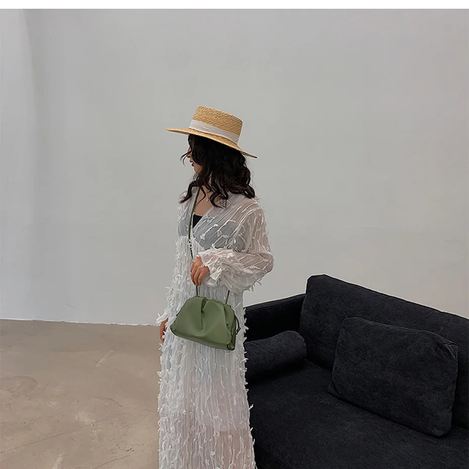 Luxury Designer New Cloud Shape Women Day Clutch Bag Pleated Dumpling Shoulder Messenger Bag Small Cute Lady Crossbody Handbag