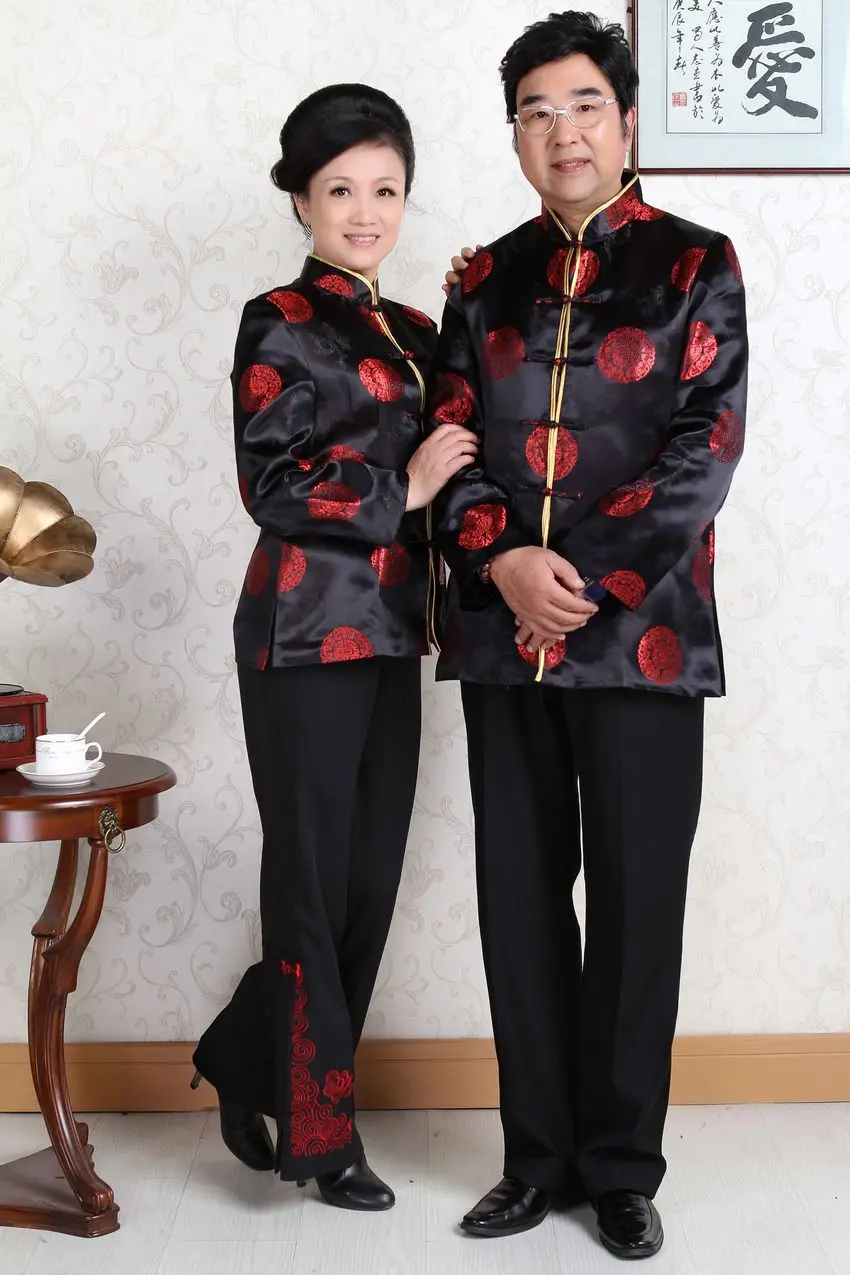 Красное вино среднего возраста китайская туника костюм мужской повседневный Блейзер длинные шерстяные пальто мужские Тан костюм китайский стиль стоячий воротник одежда для отца