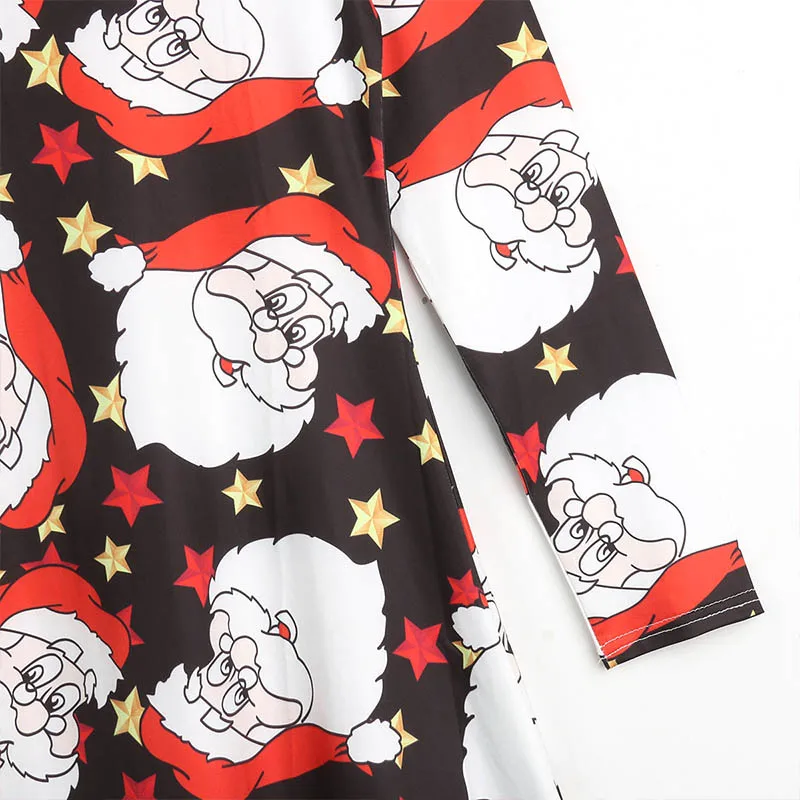 Christmas Costume Christmas New Santa Digital Print Parent-child Dress Santa Claus Dresses