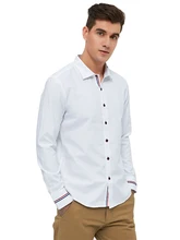  MIACAWOR Spring Long-Sleeve Dress Shirts Men Fashion Oxford Camisa Masculina Slim Fit Casual Shirt White C274 