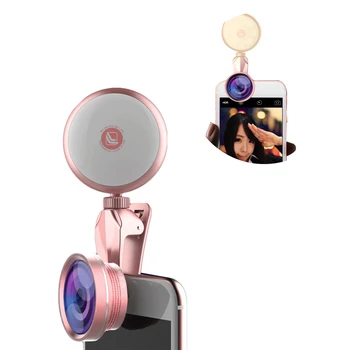 

Selfie Ring Light with HD Fisheye Wide Angle Macro Lens Flash Led Camera Phone Photography For iPhone 8 7 6S Plus Xiaomi Samsung