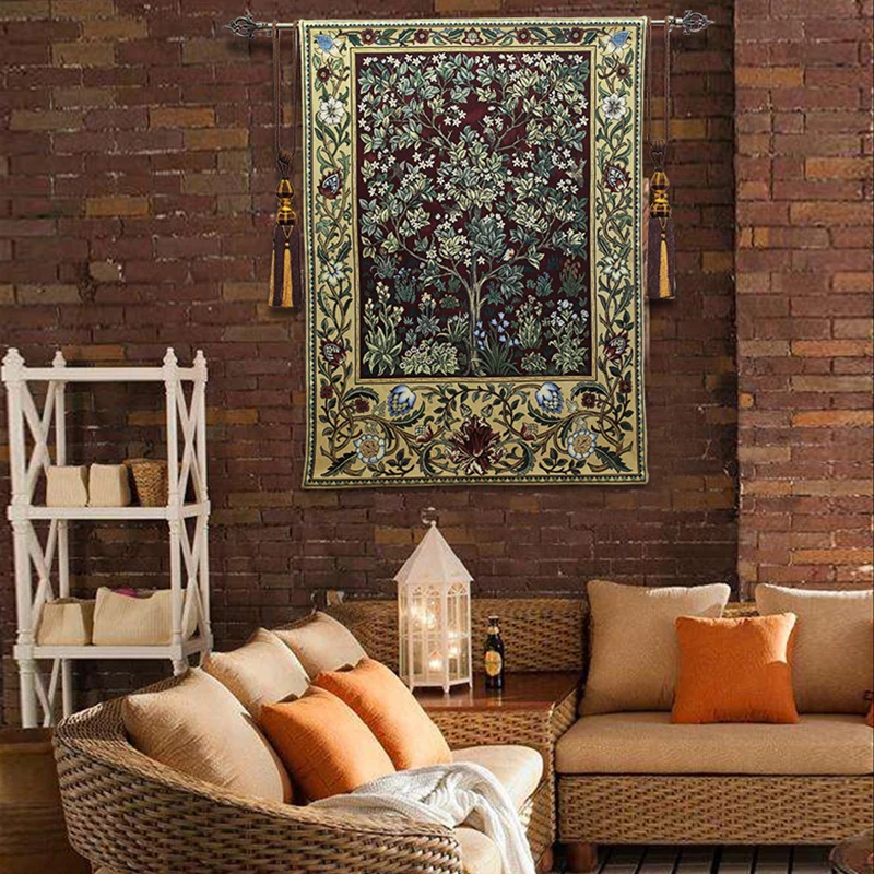 90x60 см Belgium William Morris WorksTree of Life домашний текстиль Jacauard тканевый гобелен для