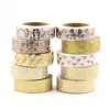 1pcs High quality Gold foil 10m paper tape dot,strip,pineapple,heart Christmas decorative washi tape gold washi tape ► Photo 1/6