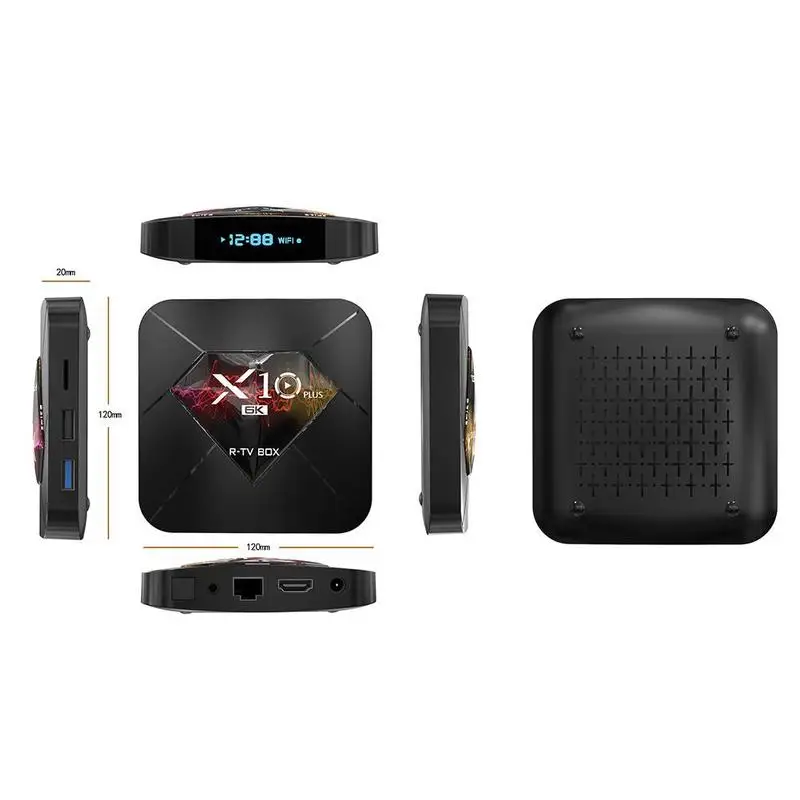 Декодер каналов кабельного телевидения Android 9,0 smart box Allwinner H6 2,4G Оперативная память+ 32/64GB 3,0 Встроенная память USB H.265 6K Box 4GB WiFi смарт-D9G0
