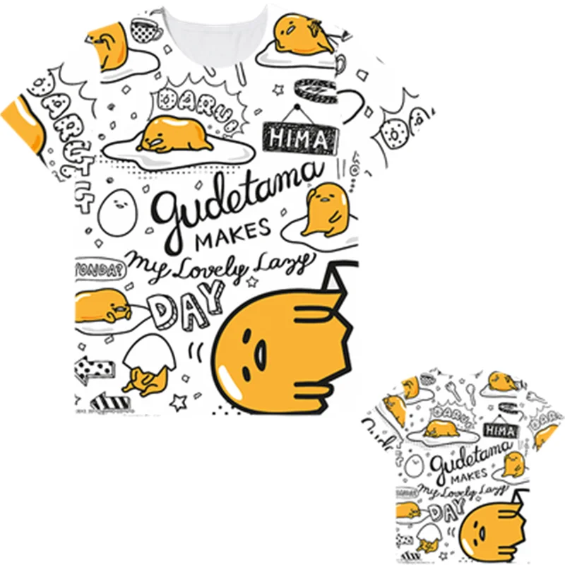 013 Gudetama Harajuku милые футболки женские милые Аниме футболки забавные мультяшные футболки женские футболки - Цвет: 013