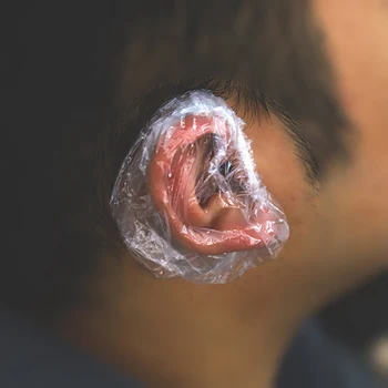 

100PCS Disposable Waterproof Ear Cover Household Hair salon Dyeing Earmuffs Tools One-off Bath Shower Ear Protector Cover Caps