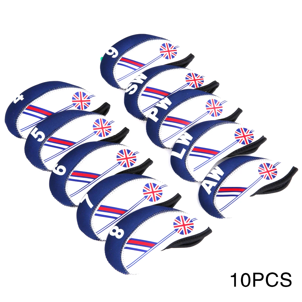 Durable Putter Cover Iron Putter Headcover 10PCS Gift Protect Outdoor Travel Golf Head Cover Sign Case Nylon Club
