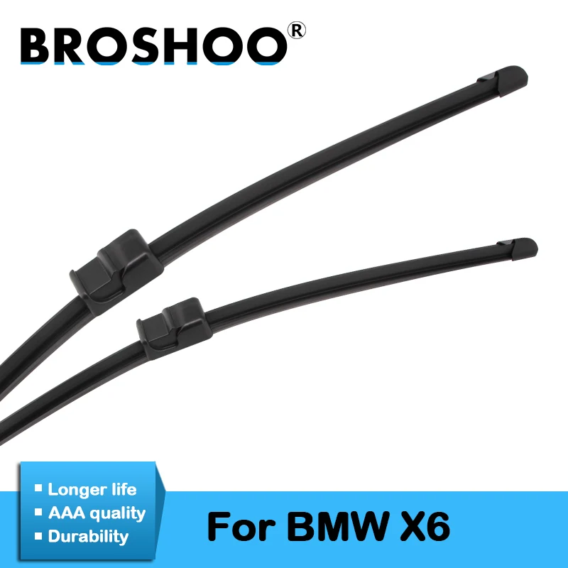

BROSHOO Car Windshield Wiper Blade Natural Rubber For BMW X6 E70 E71 F16 2007 2008 2009 2010 2011 2012 2013 2014 2015 2016 2017