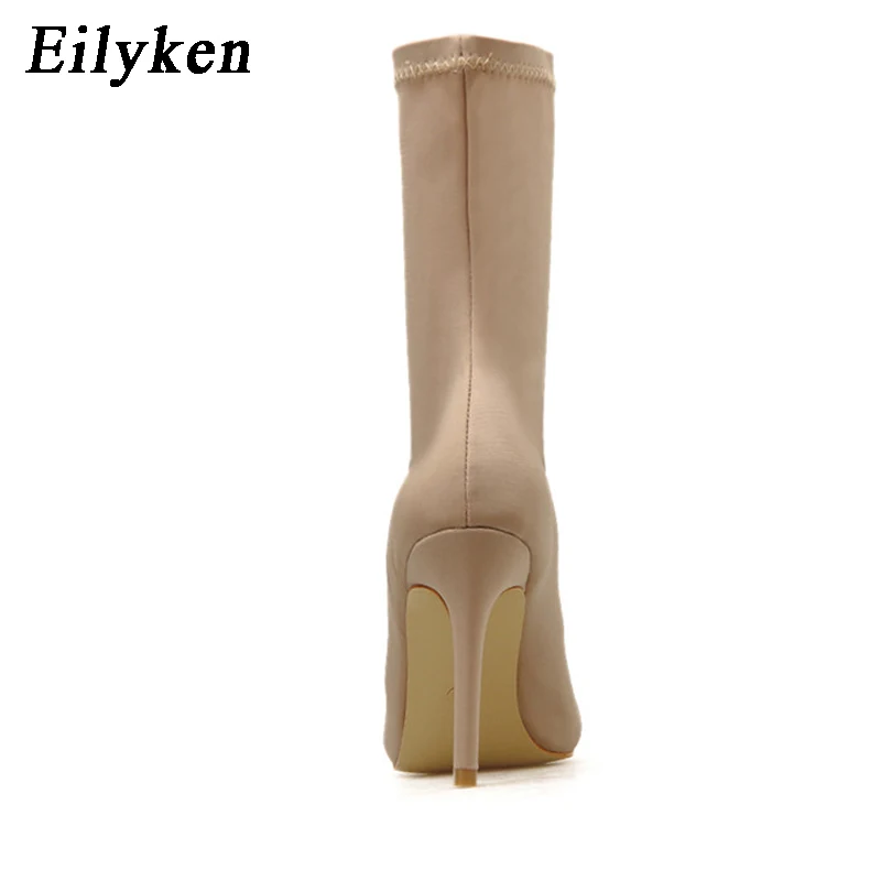 Eilyken/модные носки; женские ботинки; ботильоны из эластичной ткани; женские ботинки с острым носком; женская обувь; Новинка года; сезон весна-осень