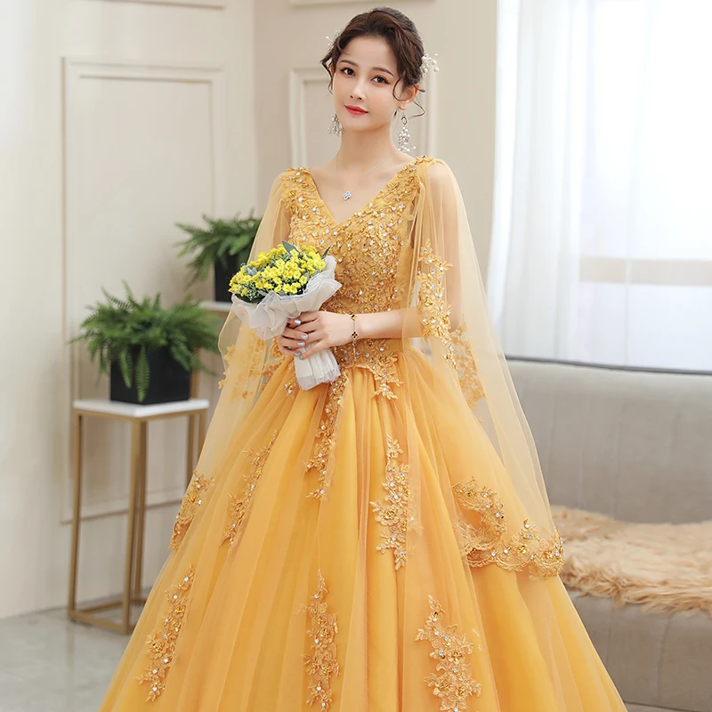 Lace Beading Quinceanera Dresses With Cape Small V Neck Quinceanera Gowns Sleeveless Plus Size Ball Gown Robe De Bal