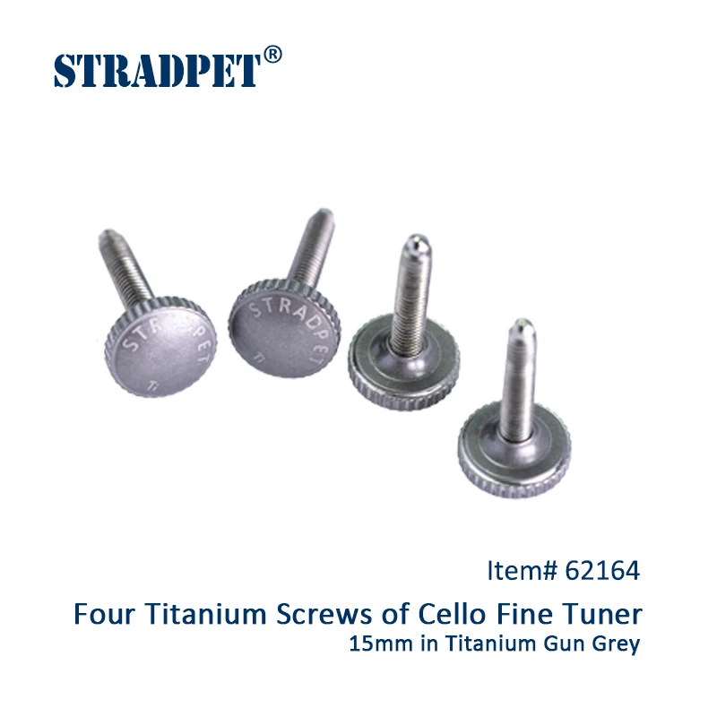 STRADPET 4pcs Titanium Screws of Cello Fine Tuner in Bright or Gun Gray Two Bolt Length Four Kinds of Nuts for Cello Tuner cello support parts,cello tuning pegs