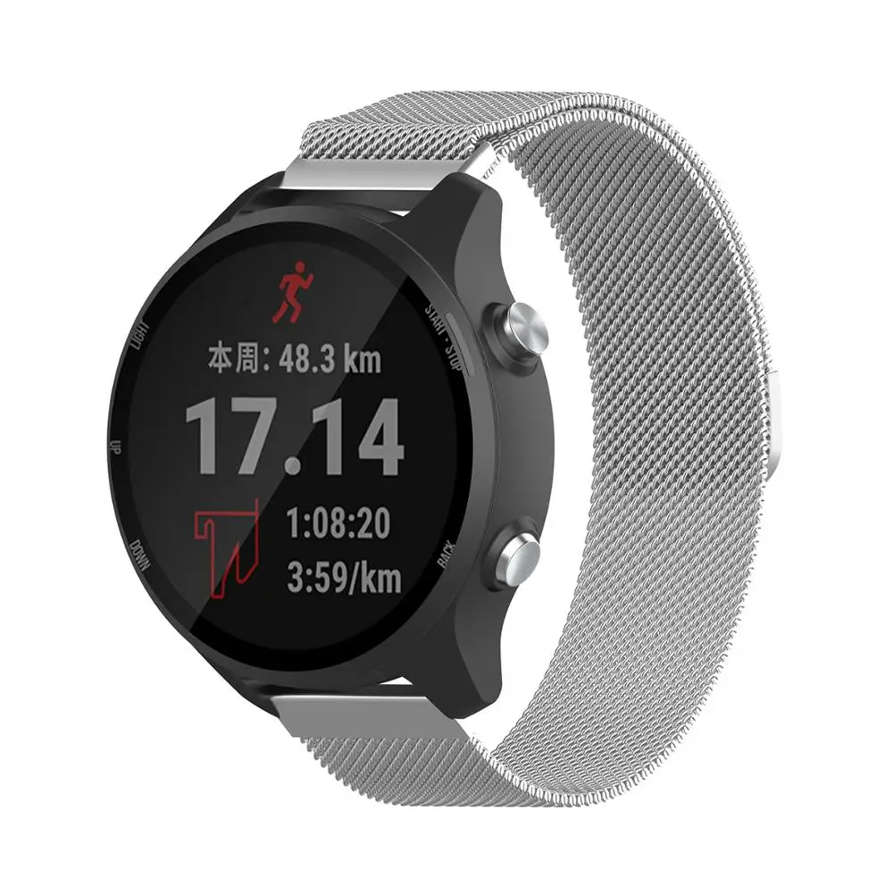 20 мм Миланский ремешок для Garmin Forerunner 245/645 браслет из нержавеющей стали для Vivoactive 3 3 музыка/vivomove HR Смарт часы браслет