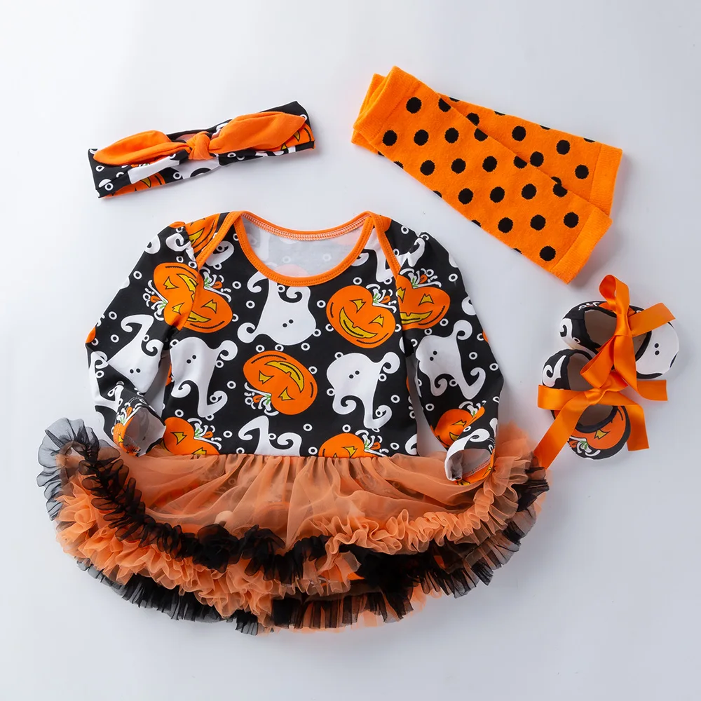 

Halloween Costumes for Babies and Toddlers Long Sleeve Baby Girl Romper Newborn Lace Romper Girl Baby Suit 4pcs/3pcs/2pcs/set