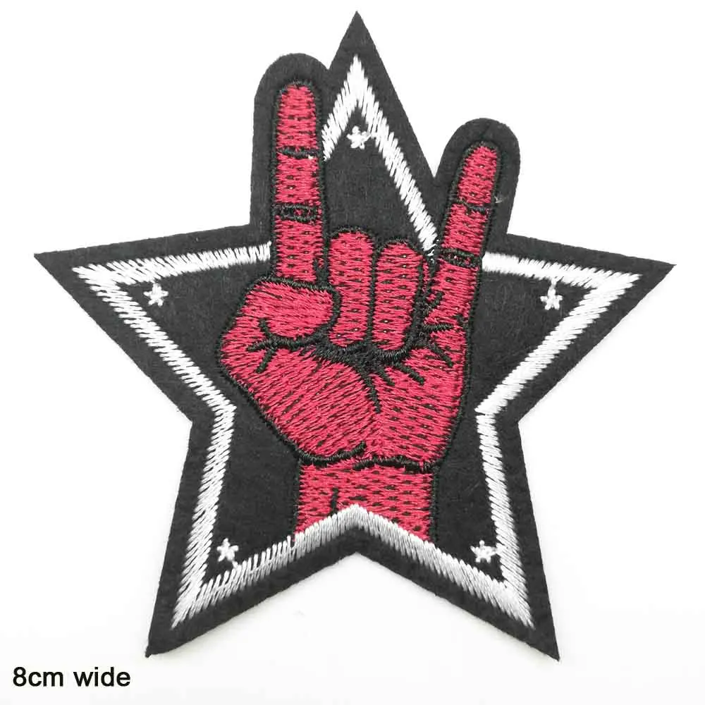 Rote Punk-Rock-Aufnäher zum Aufbügeln, bestickte Kleidungsaufnäher für Kleidung, Aufkleber, Großhandel