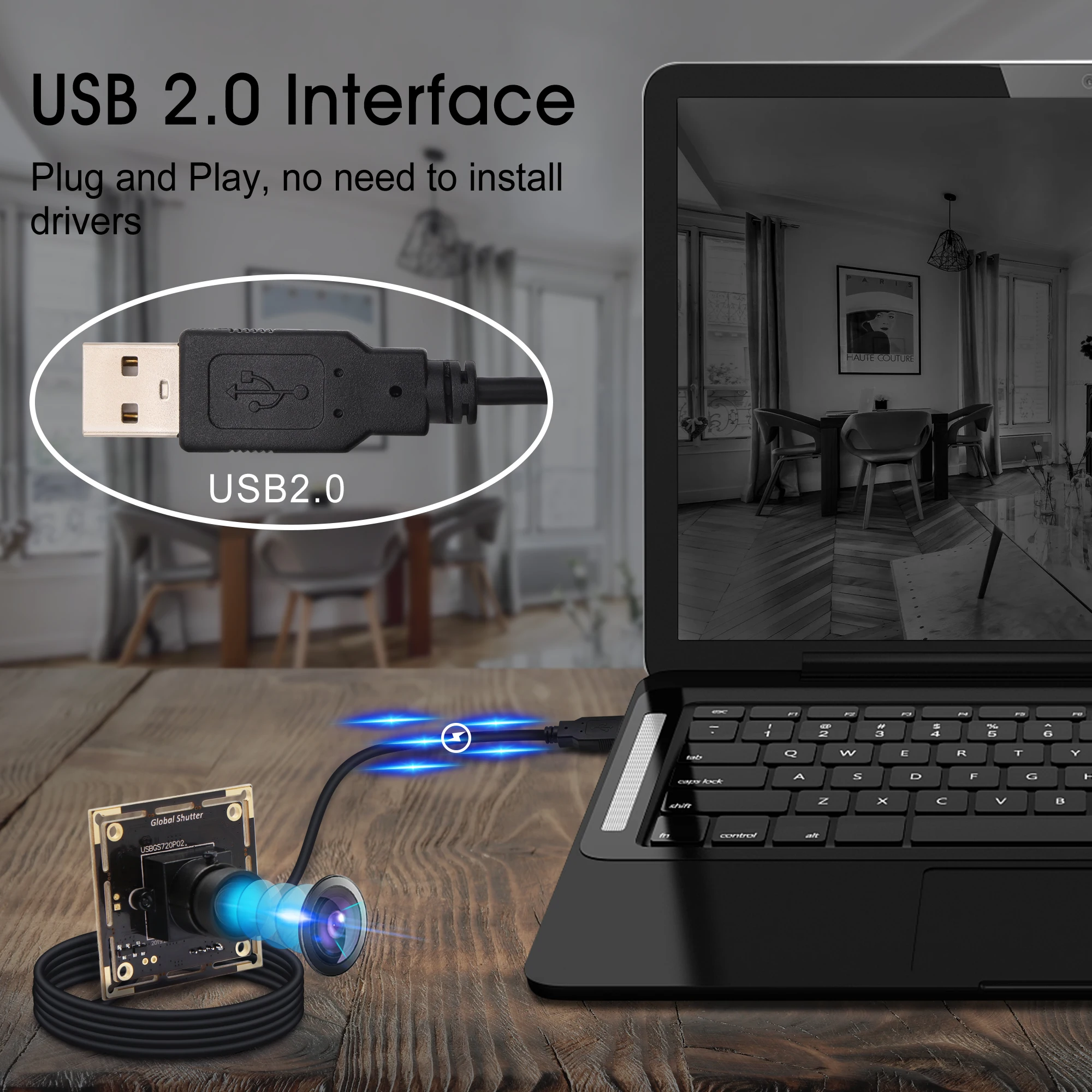 Без искажений глобальная веб камера USB Высокоскоростной MJPEG 60fps 1280*720 CMOS Aptina AR0144