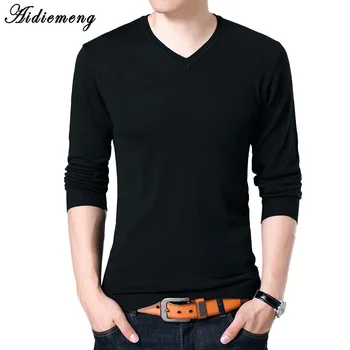 

Spring men's casual sweater, men's long sleeve sweater, collar V