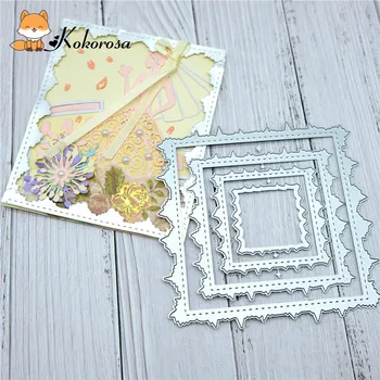 

Kokorosa Cutting Dies Metal Dies Layer Square Frame Die Scrapbooking Album Card Making Embossing Stencil Diecuts Decoration