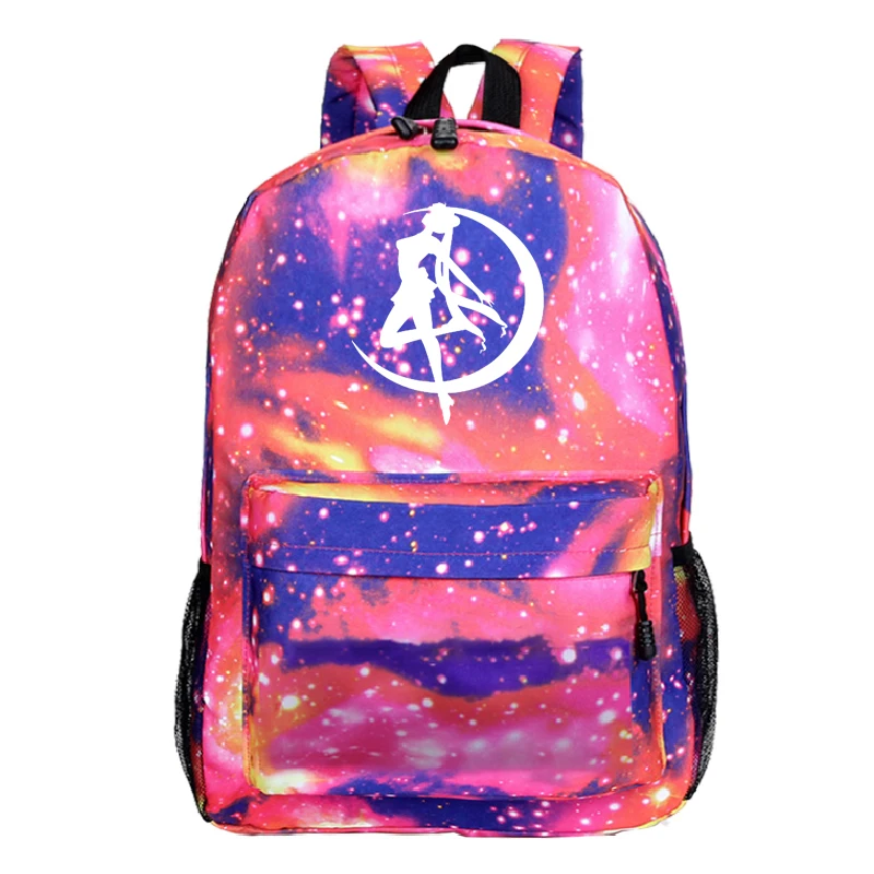 Сейлор Мун рюкзак школьный книги сумки Mochila Дорожная сумка для ноутбука кольцо с изображением ленты круг мальчик девочки розовый черный рюкзак