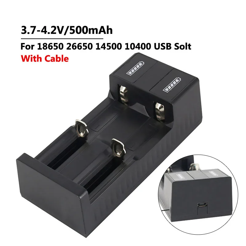 2Slot USB With Cable ALLOYSEED USB 1 слот 18650 батарея Быстрая зарядка зарядное устройство Портативный USB перезаряжаемая литиевая батарея зарядное устройство док-станция Колыбель - Цвет: 2Slot USB With Cable