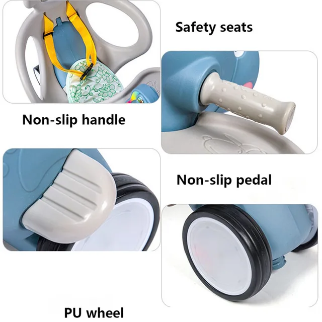 IMBABY Kids Animal Rocking Horses Multi-functional Rocking Chairs Trojan Toys Baby Play Baby Walker Indoor for Girl Boy Toy Gift 5