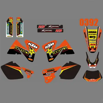 

Full Graphics Decals Stickers Kit Custom Number Name Glossy Stickers for KTM 125 200 250 300 350 400 450 525 EXC 2001 2002