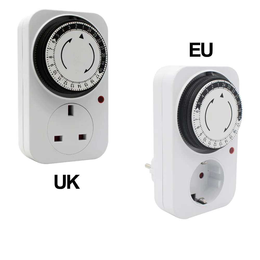 ManHua 24 Hour Programmable Mechanical Timer Switch Universal Socket TimerTG14,TG44 220V 16A Europe Plug EU UK plug 3