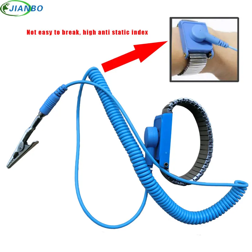 BraceletMetalAntistaticAdjustableWiredCleanRoomESDWristband