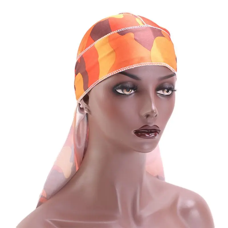 Пиратская шапка Durag из искусственного шёлка для мужчин и женщин бандана