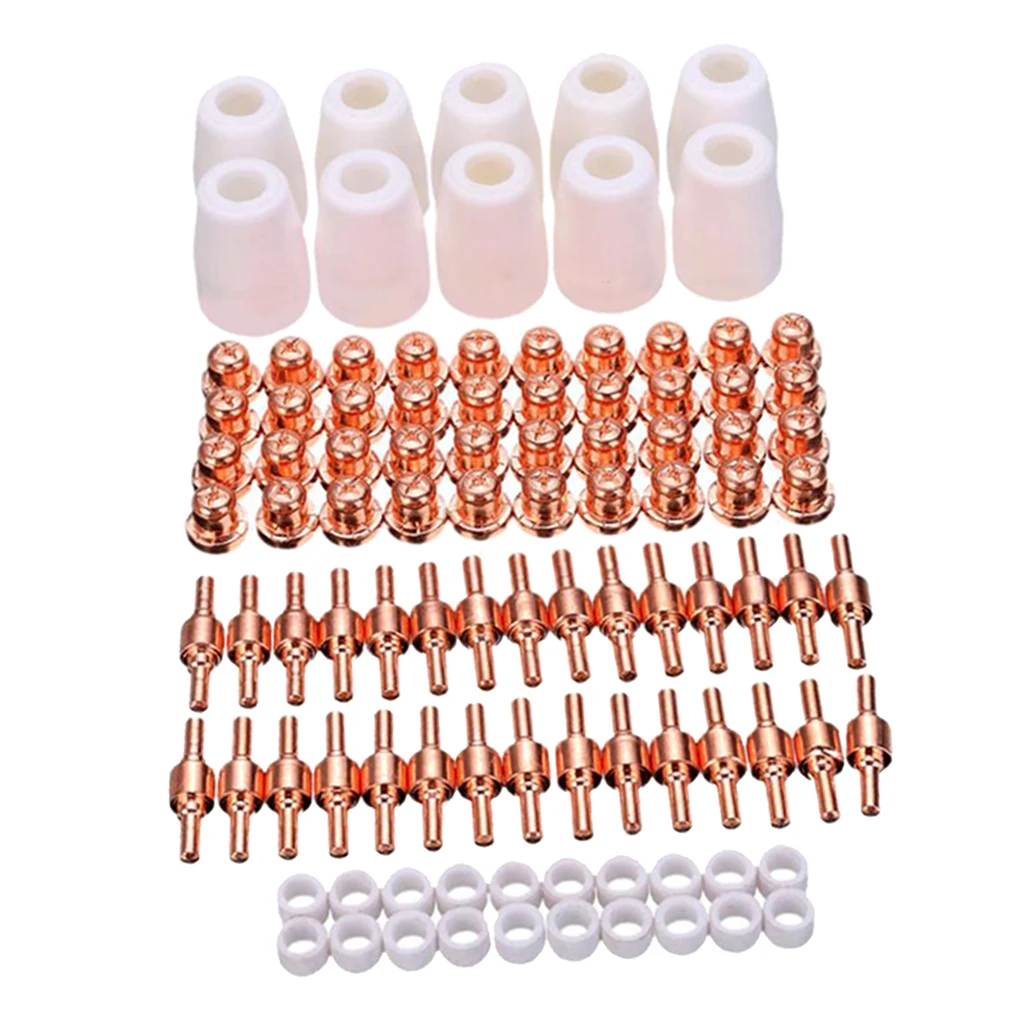 100pcs Air Plasma Cutter  Nozzle Tip Consumables Cup Splitter Extended Kit 0~40A for PT-31 LG-40/Torch CUT-40