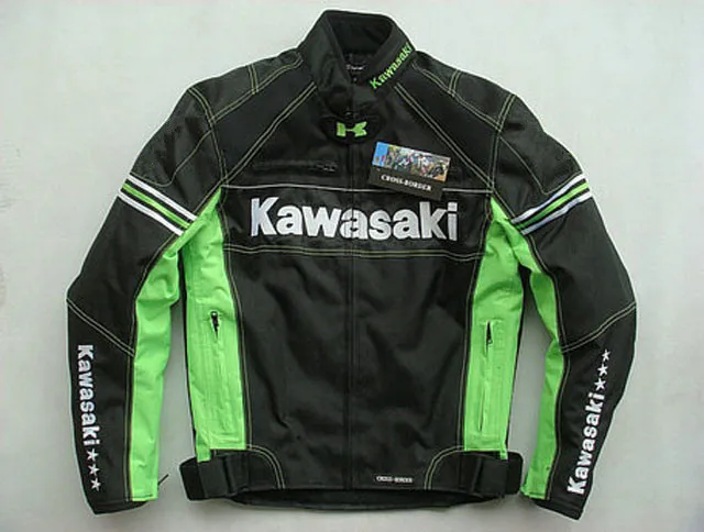 

New Motocross For Kawasaki jacket Team Green Professional Motorcycle Racing Jackets with protective gear