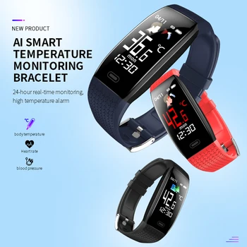 

T5 Smart Band Body Temperature Heart Rate Monitor Smart Bracelet IP67 Waterproof Fitness Tracker for iOS Android