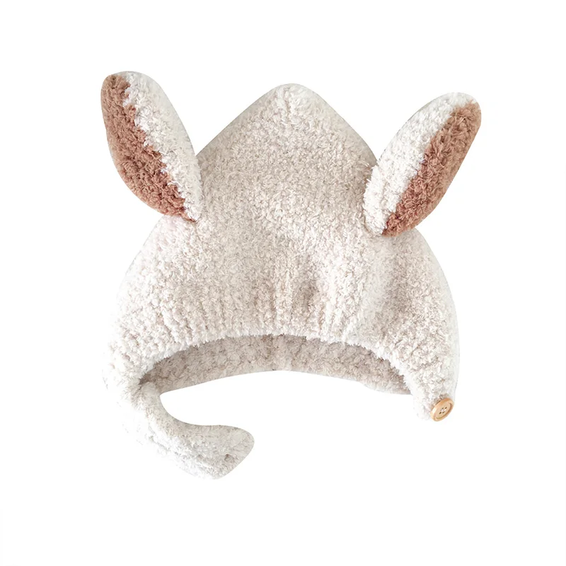 kids Winter Hats Cap for Kids Boys Girls Cute Rabbit Ears Earflaps Russian Hat Warm Bomber Hats for Girl Boy Cotton Snow Cap