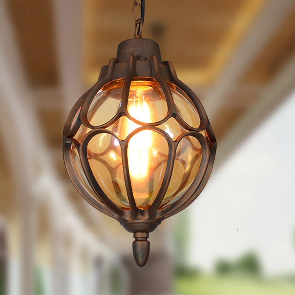 

Easy Install Vintage Outdoor Hanging Courtyard Garden Decoration Waterproof Pendant Light Home Ceiling Ball Shape Anti Rust