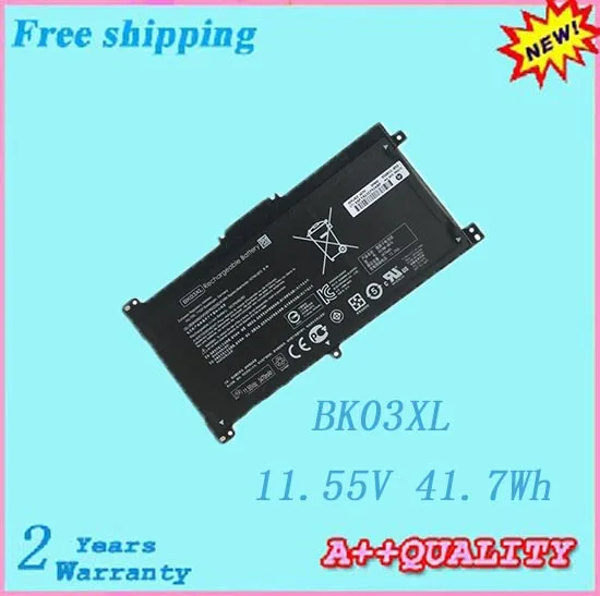 Абсолютно Аккумулятор для ноутбука HP BK03XL 916811-855 11,55 V 41.7Wh Батарея
