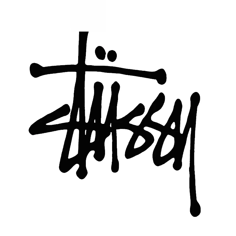 

Car Sticker Art Pen Word Stussy Logo PVC Car Decoration Accessories Sticker Creative Waterproof Sunscreen Black/white,14cm*12cm